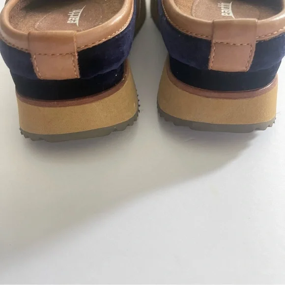 EARTH Lyra Navy Velvet clogs with buckle • size 7 - Picture 8 of 12